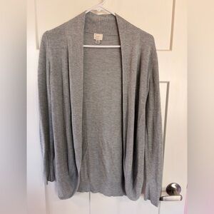 Women's Gray Open Front Cardigan Sweater